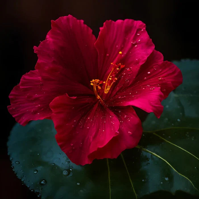 Ruby hibiscus flower used in global tea and beauty traditions