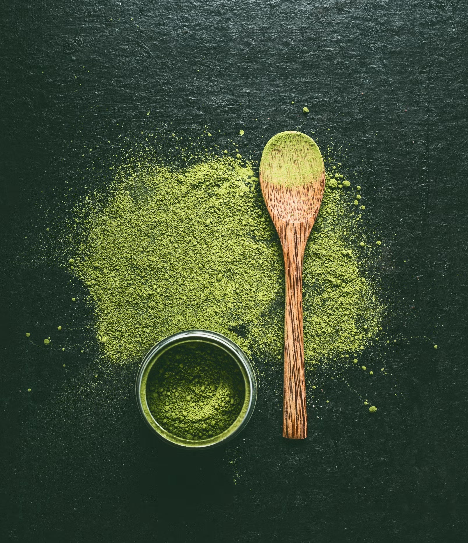 Green tea leaves associated with Chinese and Japanese tea traditions