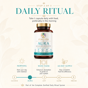 Aura daily centering ritual infographic