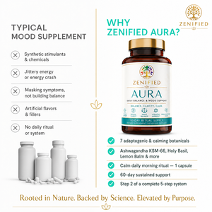 Zenified Aura daily calm and mood balance features