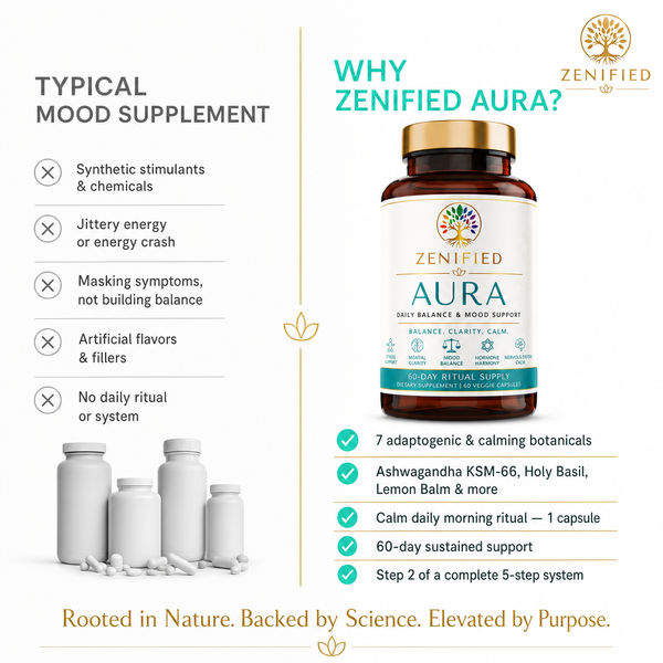 Zenified Aura daily calm and mood balance features