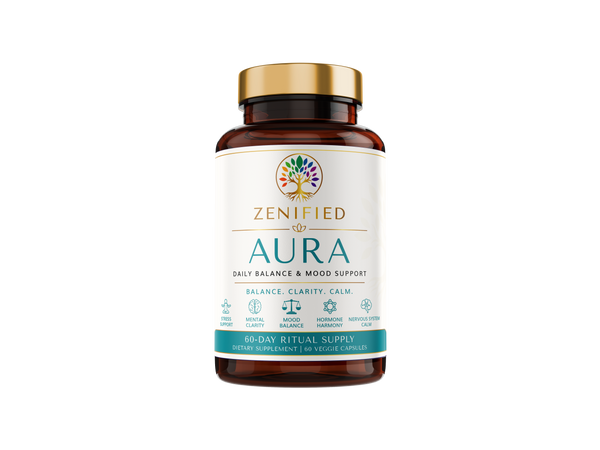 Zenified Aura botanical wellness supplement bottle