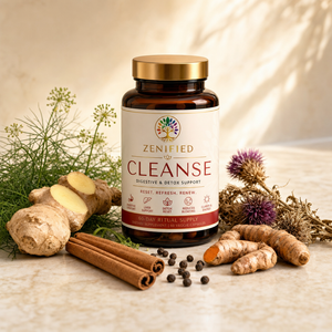 Zenified Cleanse bottle with fennel, turmeric and ginger