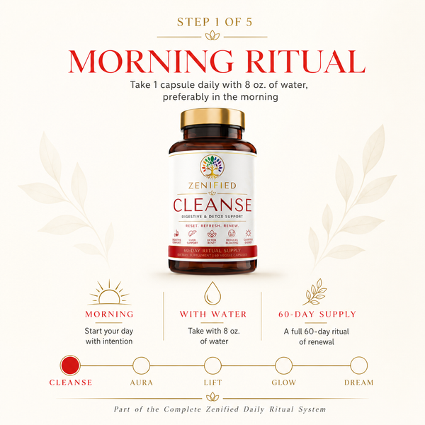 Cleanse morning reset and digestive wellness infographic