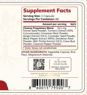 Zenified Cleanse supplement facts and ingredient panel