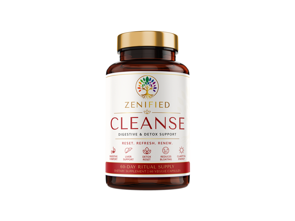 Zenified Cleanse botanical morning reset supplement bottle