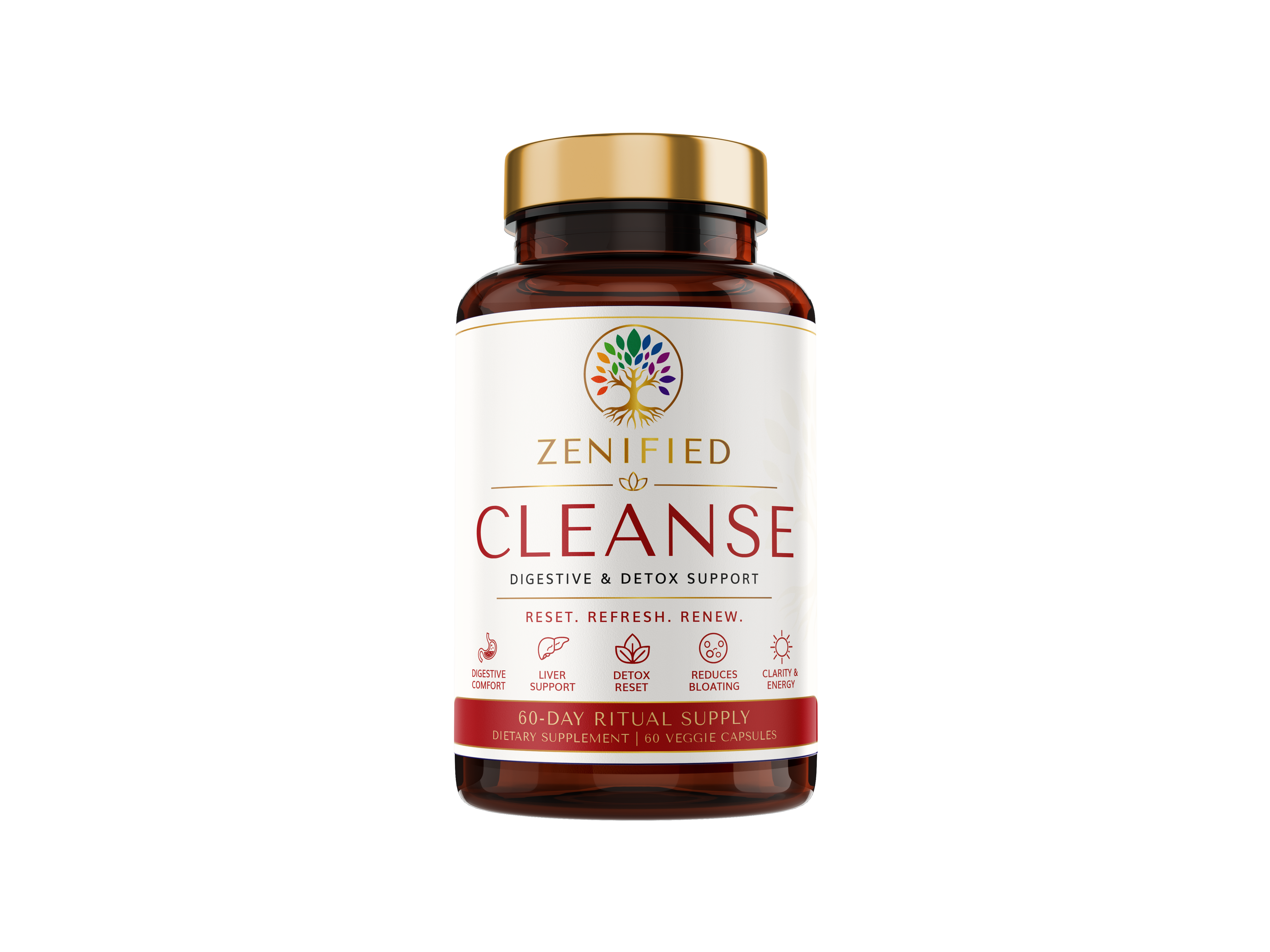 Zenified Cleanse botanical morning reset supplement bottle