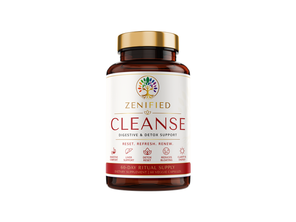 Zenified Cleanse botanical morning reset supplement bottle