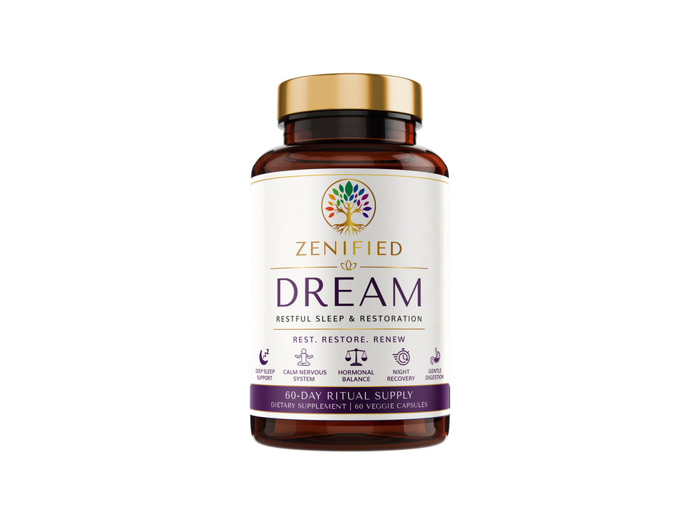 Zenified Dream botanical evening relaxation supplement bottle