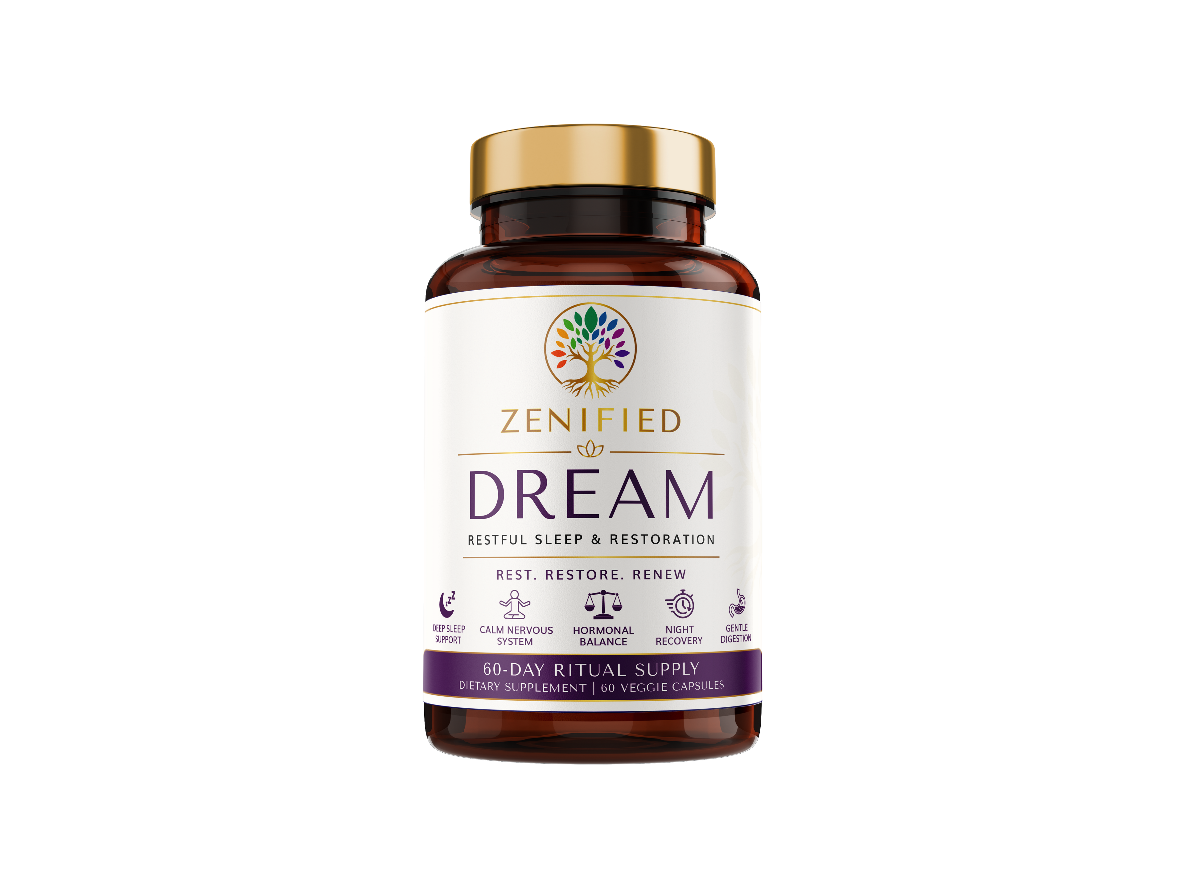 Zenified Dream botanical evening relaxation supplement bottle