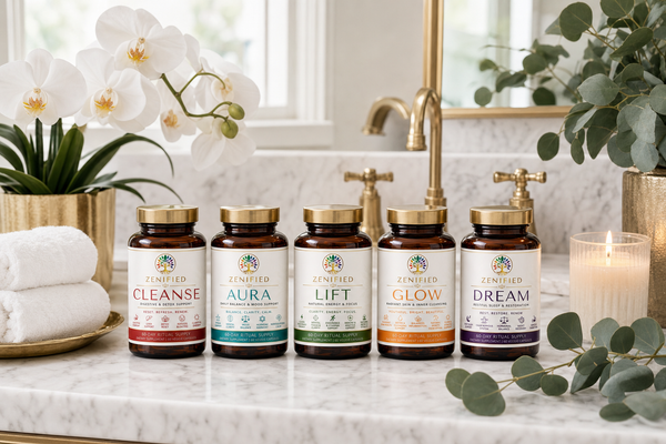 Zenified five-blend wellness system on a spa counter