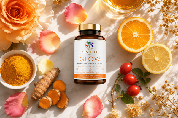 Zenified Glow citrus botanical flatlay