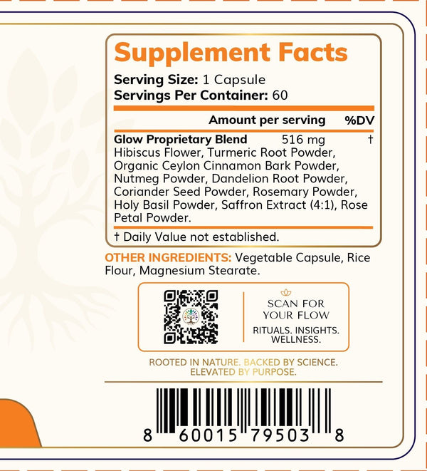 Zenified Glow supplement facts and ingredient panel