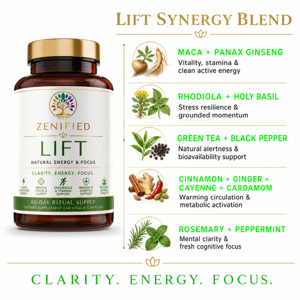 Lift ingredients with maca, rhodiola and Korean ginseng
