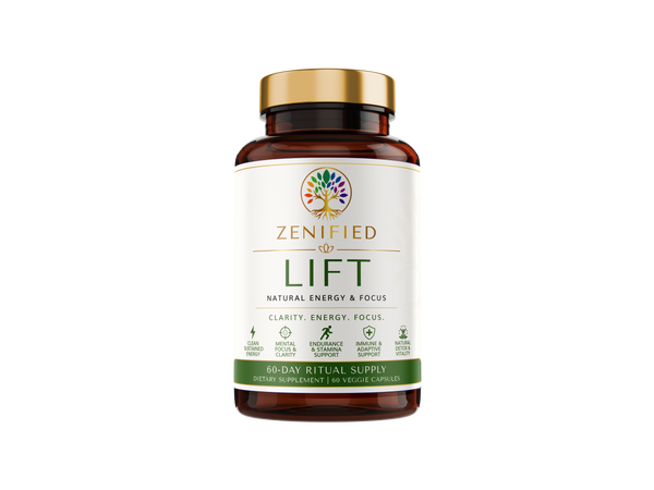 Zenified Lift botanical energy and focus supplement bottle